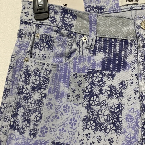 Kensie NWT High Rise Patchwork Indigo Combo Straight Leg Jeans - Picture 8 of 9